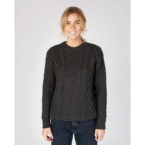 Charcoal Irish/Aran Wool Sweater